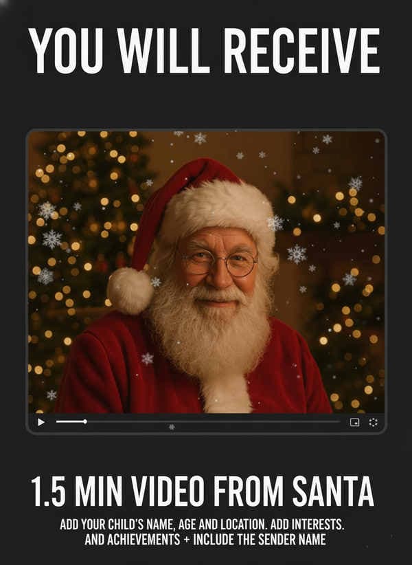 What you will receive - a professional HD quality Santa video