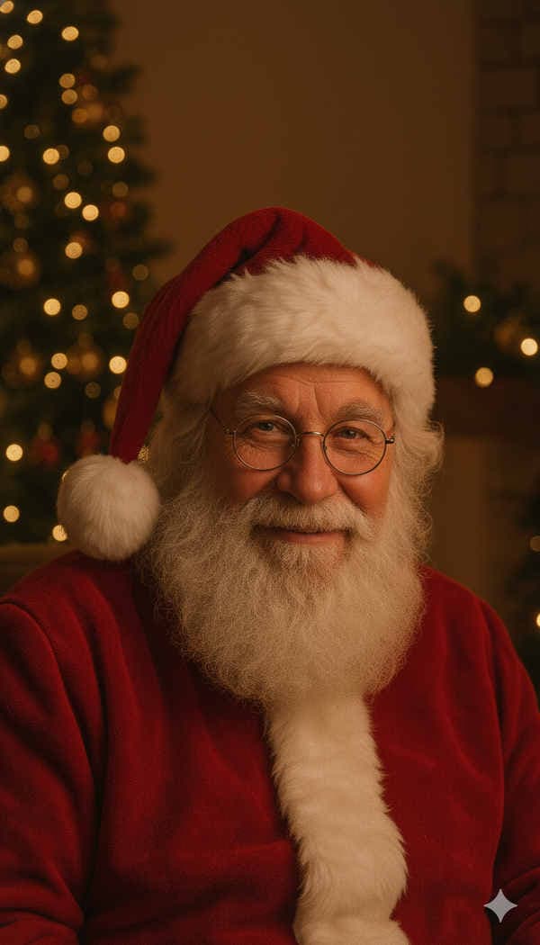 Close-up of Santa speaking in a personalized video